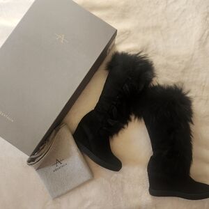 $1600 Aquatalia Genuine Fur Boots